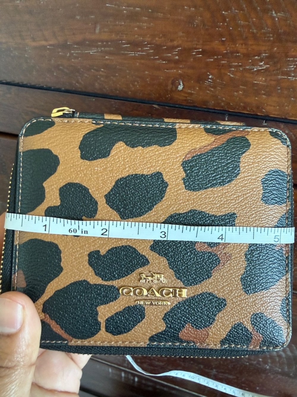 Coach Leopard Print Zip jewelry organizer - Brown & Black - Picture 12 of 15